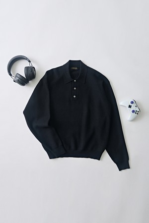 하찌 버튼업 카라 니트 (블랙)