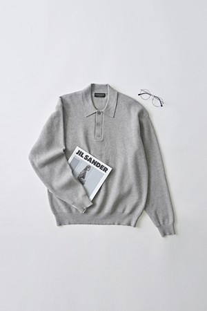 하찌 버튼업 카라 니트 (그레이)