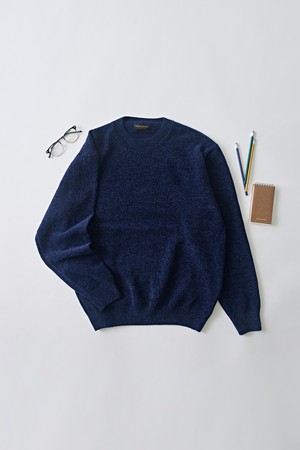 벨로아 클래식 라운드 니트 (네이비)