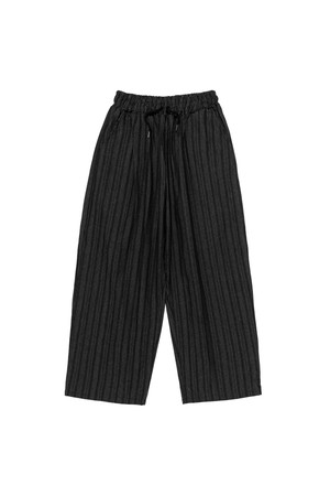 HIGH-FLOW STRIPE BALLOON PANTS (BLACK)