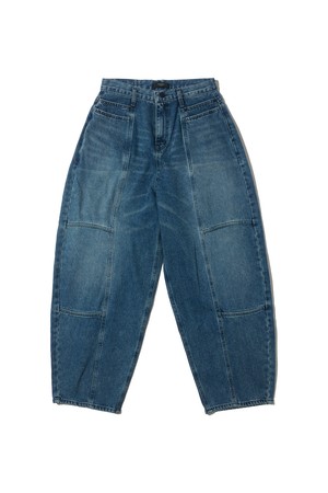 절개 와이드 벌룬 데님 팬츠 (중청)