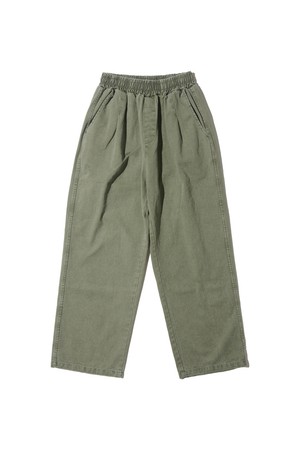 바이오 원턱 와이드 코튼 팬츠 (카키)