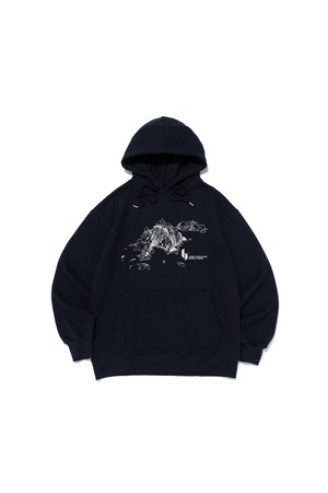 [기모선택] 아일랜드 그래픽 후드 티셔츠 (네이비)