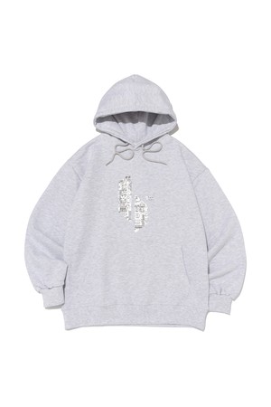 [기모선택] 아키텍쳐 로고 후드 티셔츠 (라이트 그레이)