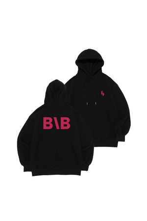 [기모선택] BB 아이덴티티 심볼 로고 후드 티셔츠 (블랙)