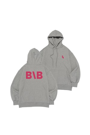[기모선택] BB 아이덴티티 심볼 로고 후드 티셔츠 (그레이)