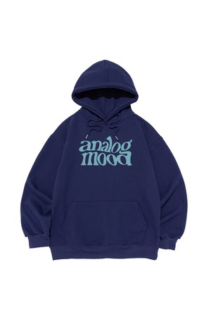 [기모선택] 웨이브 로고 후드티셔츠 (블루)