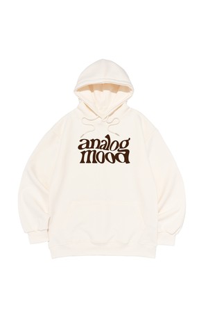 [기모선택] 웨이브 로고 후드티셔츠 (아이보리)