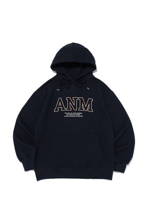 ANM 로고 후드티셔츠 (네이비)