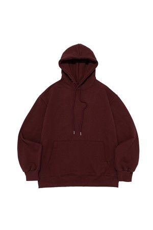 [기모선택] 에센셜 플랜 후드티셔츠 (와인)