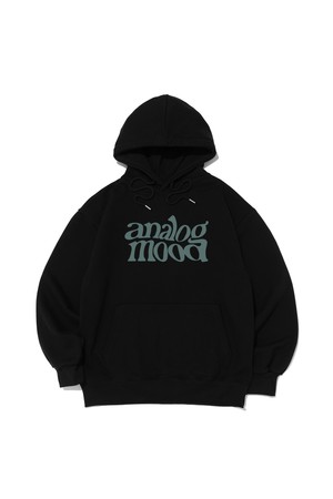 [기모선택] 웨이브 로고 후드티셔츠 (블랙/민트)