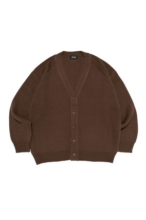 HERITAGE KNIT V-NECK CARDIGAN (BROWN)