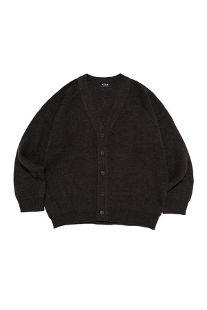 HERITAGE KNIT V-NECK CARDIGAN (CHARCOAL)