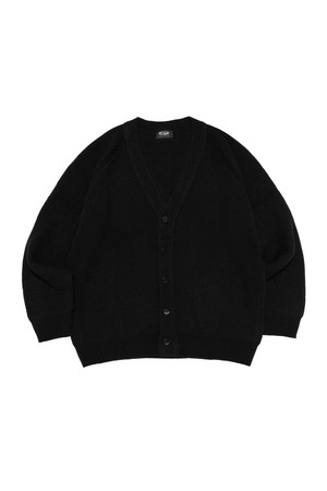 HERITAGE KNIT V-NECK CARDIGAN (BLACK)
