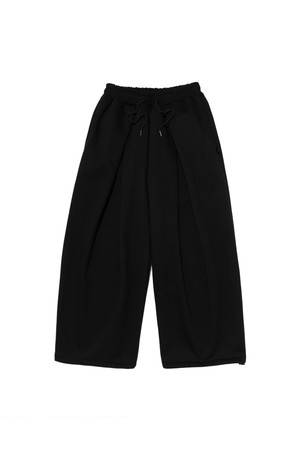 STRONG WAVE NAPPING WIDE SWEAT PANTS (BLACK)