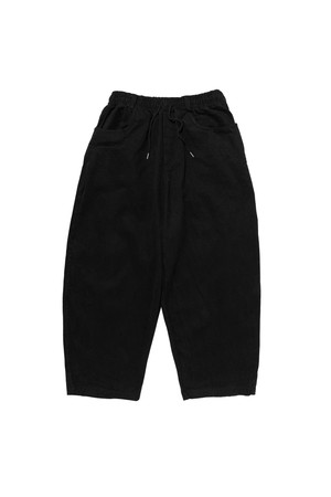 CB CURVED BALLOON WIDE BANDING PANTS (BLACK)