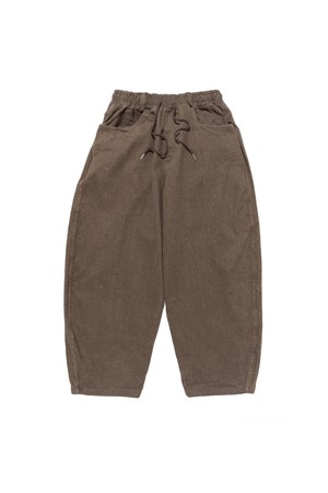 CB CURVED BALLOON WIDE BANDING PANTS (BROWN)