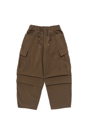WARM FLEECE TAPERED CARGO PANTS (BROWN)