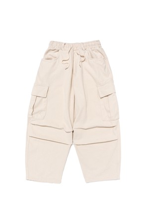 WARM FLEECE TAPERED CARGO PANTS (IVORY)