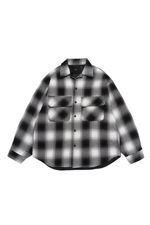 HEAVY FLANNEL OVE PADDED SHIRT (BLACK)