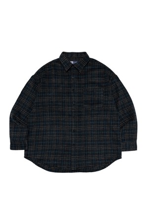 HEAVY LIGHT OVER NAPPING CHECK SHIRT (GREEN)