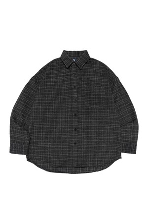 HEAVY LIGHT OVER NAPPING CHECK SHIRT (CHARCOAL)
