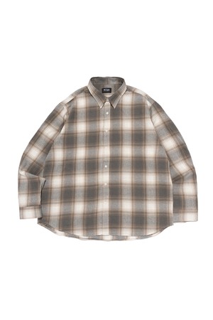 MONO OVER LOOSE FIT CHECK SHIRT (BEIGE)