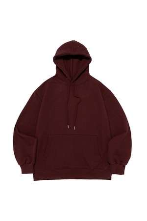 (BIG-SIZE) PLAIN OVERFIT HOOD T-SHIRT (WINE)