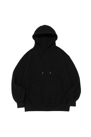 (BIG-SIZE) PLAIN OVERFIT HOOD T-SHIRT (BLACK)