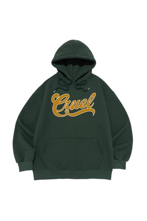 [기모선택] CRUEL LOGO HOOD T-SHIRT (GREEN)