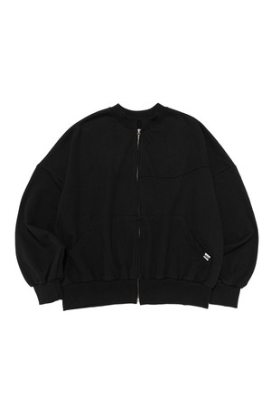 HEAVY WORK OVER FIT SWEAT ZIP-UP (BLACK)