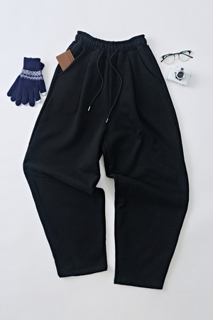 소프트 커브드 기모 스웨트팬츠 (블랙)