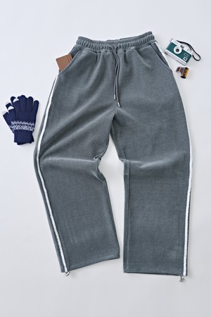 트랙 세미 벨로아 와이드팬츠 (그레이)