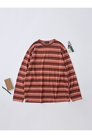 패턴 오브제 세미 긴팔 니트 (오렌지)