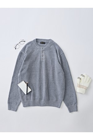 벨로아 리파인드 헨리넥 라운드 니트 (그레이)