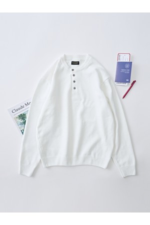 벨로아 리파인드 헨리넥 라운드 니트 (아이보리)