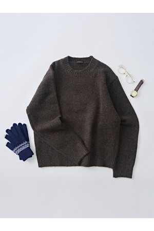 데일리 앙고라 라운드 니트 (브라운)