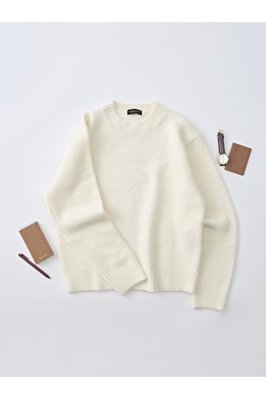 데일리 앙고라 라운드 니트 (아이보리)