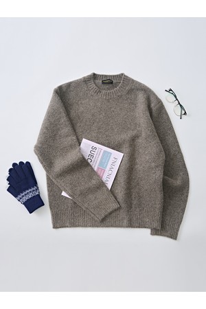 데일리 앙고라 라운드 니트 (모카)