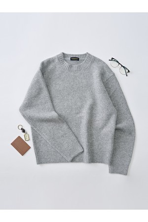 데일리 앙고라 라운드 니트 (그레이)