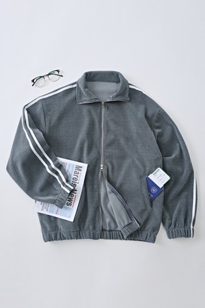 트랙 세미 벨로아 집업 자켓 (그레이)
