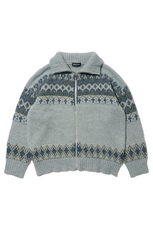 노르딕 하이넥 니트집업 (그레이)