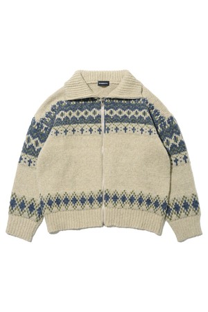 노르딕 하이넥 니트집업 (베이지)