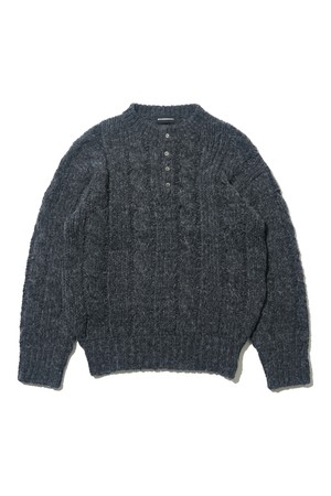 알파카 헨리넥 니트 (차콜)