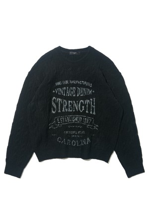 레터링 케이블 니트 (블랙)