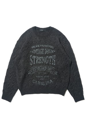 레터링 케이블 니트 (차콜)