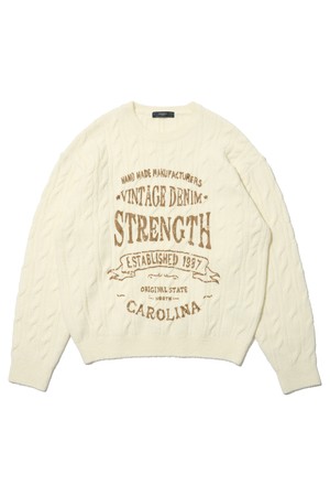 레터링 케이블 니트 (아이보리)