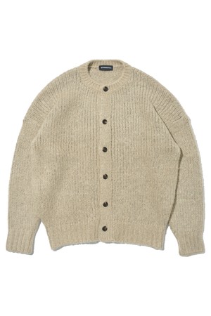 수플레 세미오버 니트 가디건 (베이지)