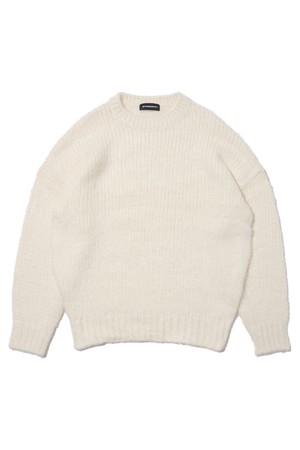 알파카 루즈핏 라운드 니트 (아이보리)