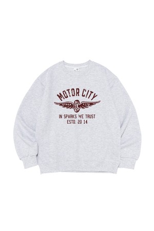 빈티지 모터시티 맨투맨 (라이트 그레이)